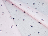 LIGHT ROSY PINK LEAF PRINTED PREMIUM MIX LINEN SHIRT FABRIC.